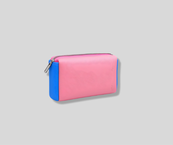 Trousse scolaire un compartiment compacte motif bleu