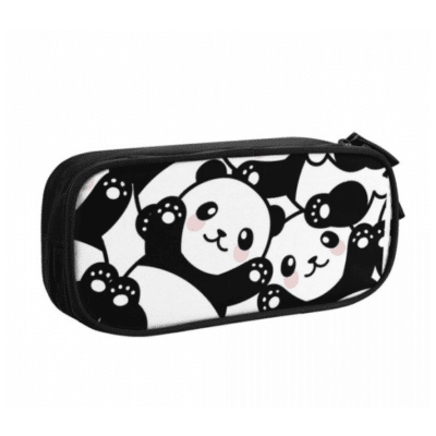 Trousse panda dessin multicompartiments pour l'école