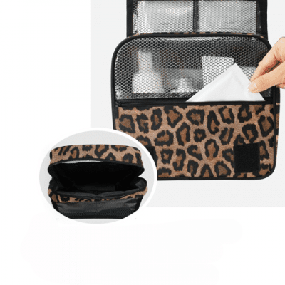Trousse de toilette femme imprimé léopard