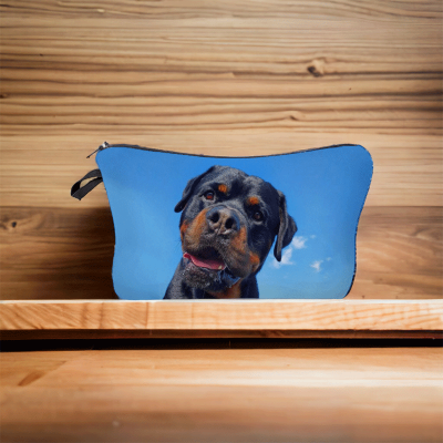 Trousse chien avec design bleu de Rottweiler en polyester