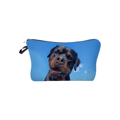Trousse chien avec design bleu de Rottweiler en polyester