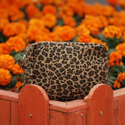 Trousse de beauté pour femme imprimé léopard