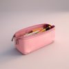Trousse cosmétique élégante en simili cuir rose poudré